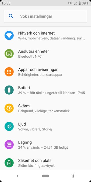 Välj Nätverk och internet