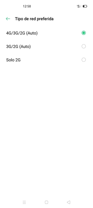 Seleccione la opción deseada