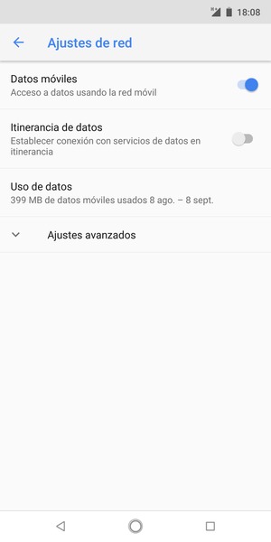 Seleccione Ajustes avanzados