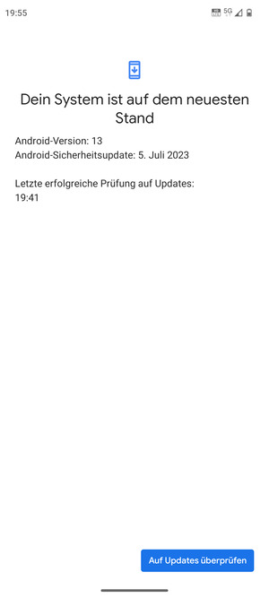 Falls Ihr Handy aktualisiert ist, wird Ihnen der folgende Bildschirm angezeigt