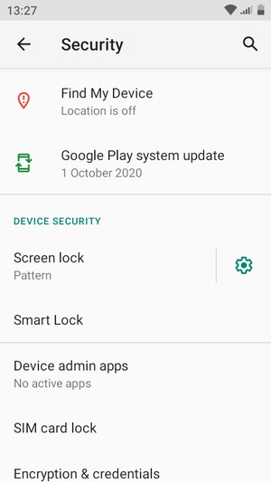 Scroll to and select SIM card lock