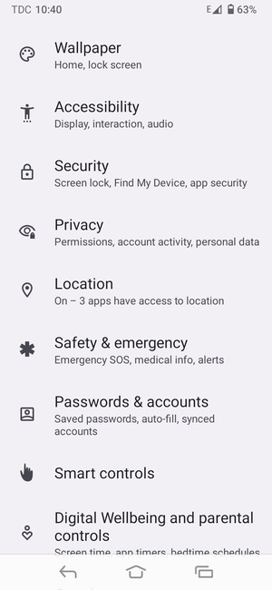 Scroll to and select Location