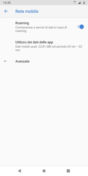 Attiva o disattiva Roaming