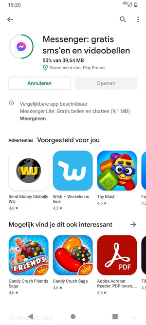 Wacht tot het installatieproces beëindigd is