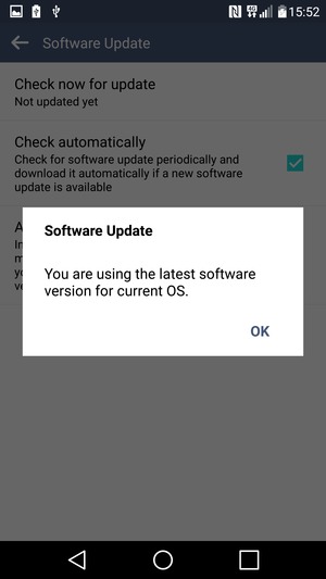 If your phone is up to date, select OK