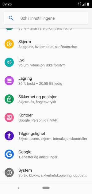 Bla til og velg System