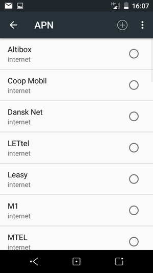Sélectionnez le bouton du Menu