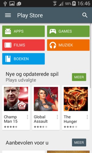 Selecteer de zoekknop