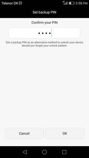 Confirm your Backup PIN and select OK