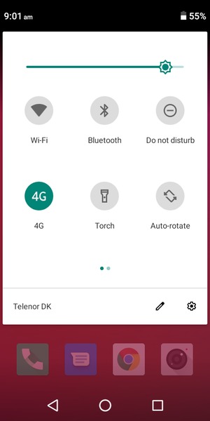 Adjust brightness to the required level