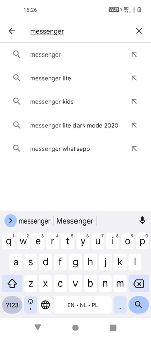 Enter the app name and select Search