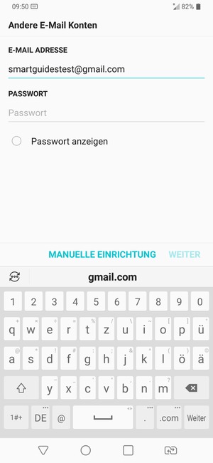 Geben Sie Ihre Gmail Adresse ein und wählen Sie Weiter