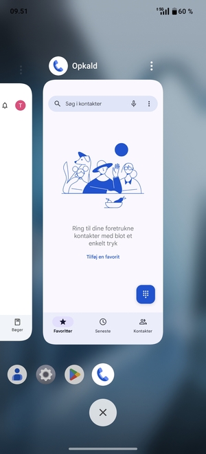 Vælg Slet-ikonet for at lukke alle åbne apps