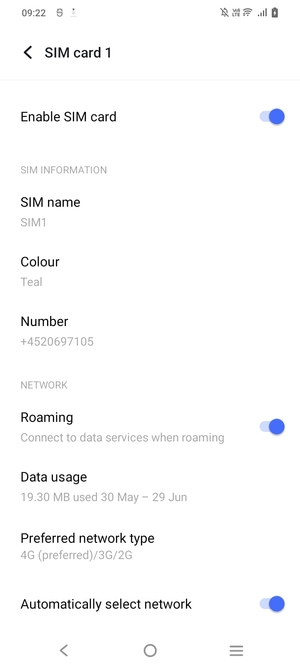 Turn Roaming on or off