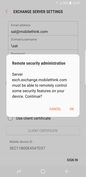 Select OK