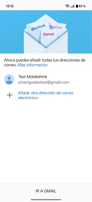 Seleccione IR A GMAIL