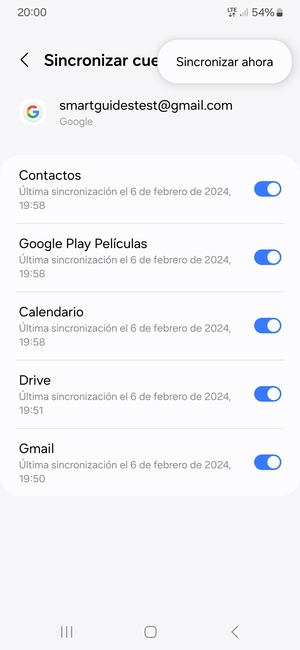 Seleccione Sincronizar ahora