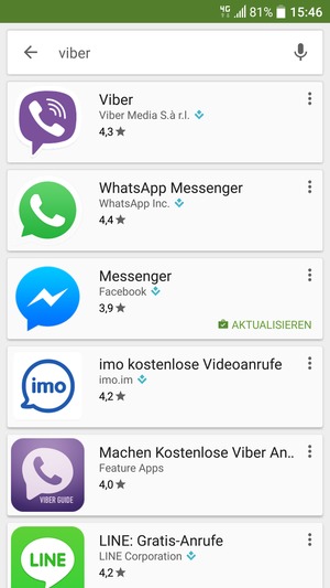 Wählen Sie die App