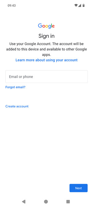 Enter your Gmail address and select Next