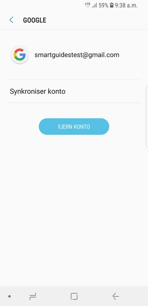 Velg Synkroniser konto
