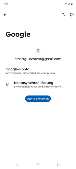 Wählen Sie Kontosychronisierung