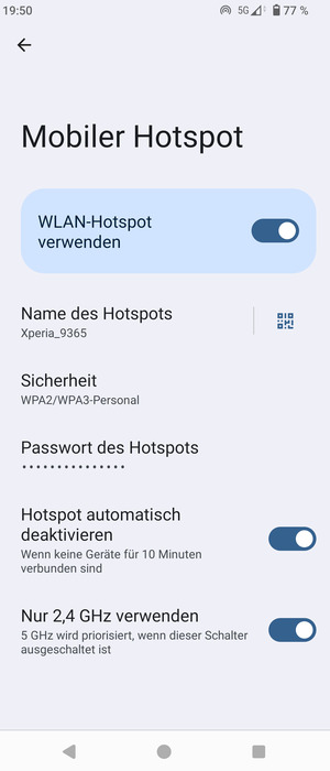 Ihr Handy ist jetzt für die Verwendung als Modem eingerichtet