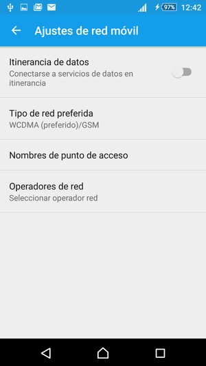 Seleccione Tipo de red preferida