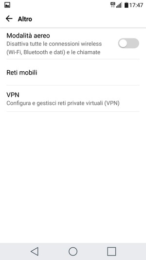 Seleziona Reti mobili