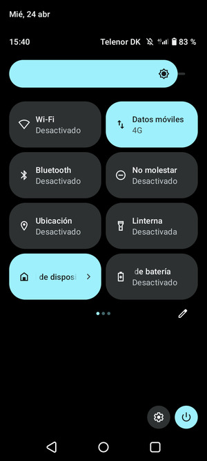 Ajuste el brillo al nivel requerido