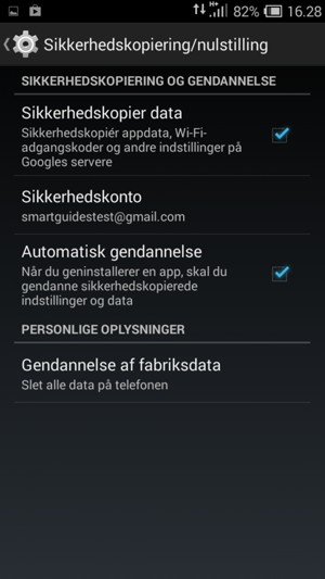 Vælg Sikkerhedskonto