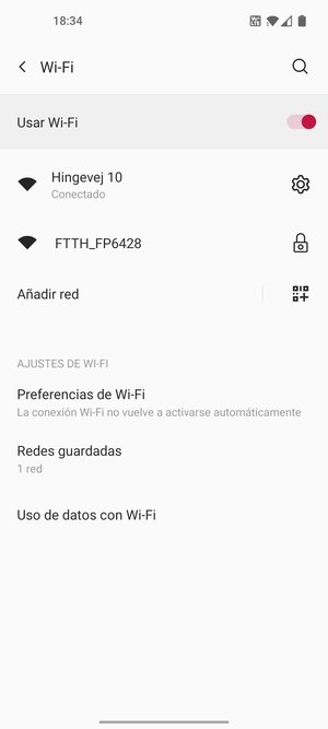Ahora está conectado a la red Wi-Fi