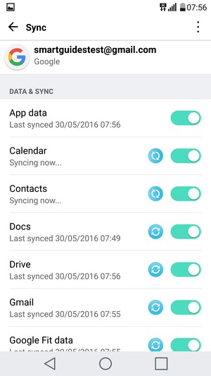 Your information will be synchronised