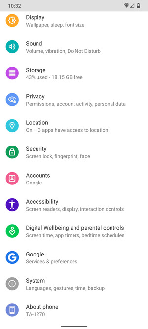 Scroll to and select System