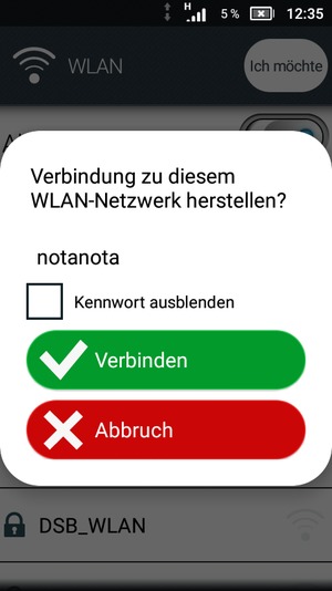 Geben Sie das WLAN-Passwort ein und wählen Sie Verbinden