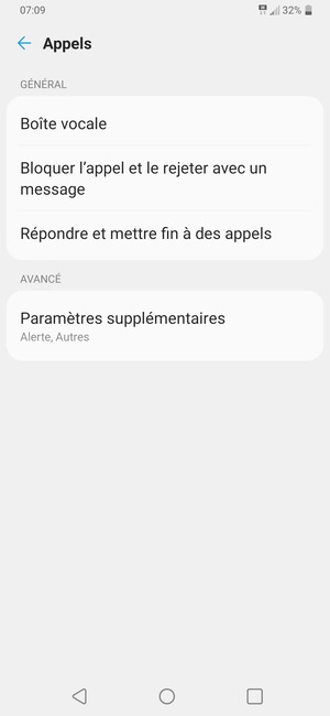 Sélectionnez Boîte vocale