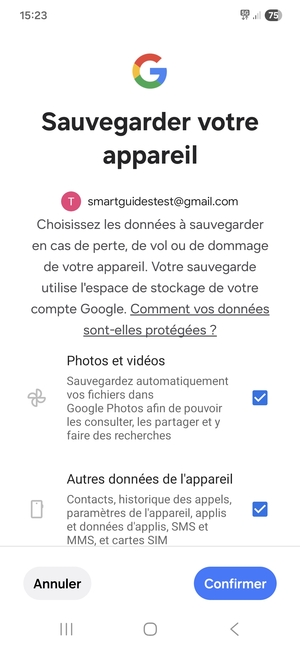 Sélectionnez votre options préférées et sélectionnez Confirmer