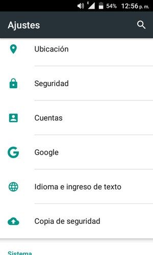 Vuelva al menú Ajustes y seleccione Cuentas