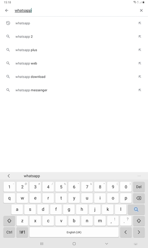 Geben Sie den Namen der App ein und wählen Sie Suchen