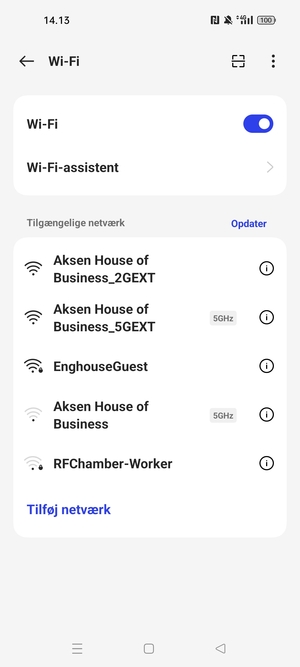 Vælg det trådløse netværk, du ønsker at oprette forbindelse til