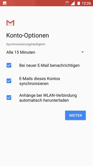 Wählen Sie WEITER