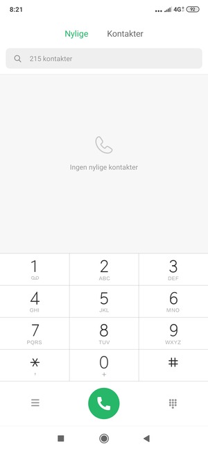 Trykk og hold inne nummer 1