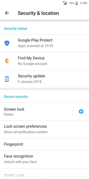 Select Screen lock