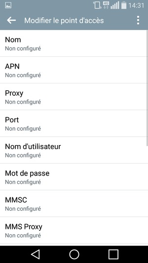 Saisissez les informations MMS