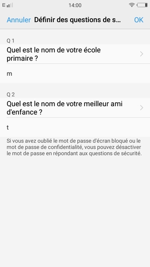 Saisissez la réponse et sélectionnez OK