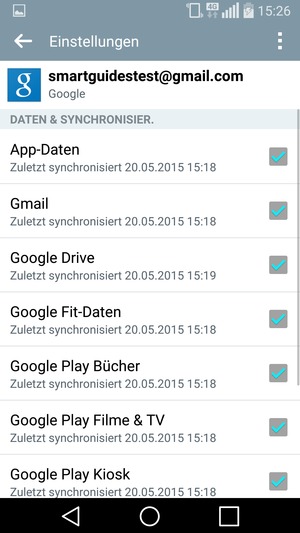 Aktivieren Sie alle Kontrollkästchen