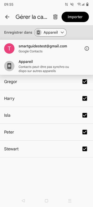 Sélectionnez votre compte Google