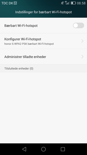 Vælg Konfigurer Wi-Fi-hotspot