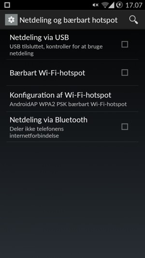 Vælg Konfiguration af Wi-Fi-hotspot