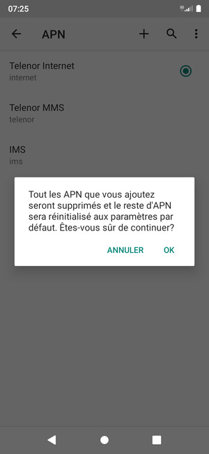 Sélectionnez OK