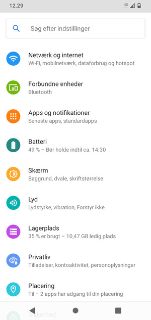 Vælg Netværk og internet